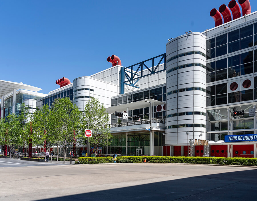 The entrance of the George R. Brown Convention Center.